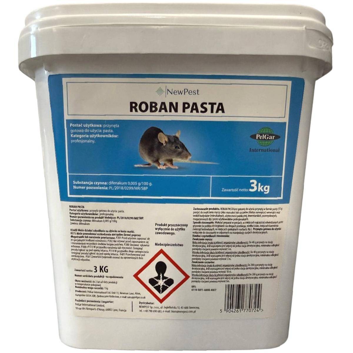 Roban pasta difenakum 50 PPM 3 kg