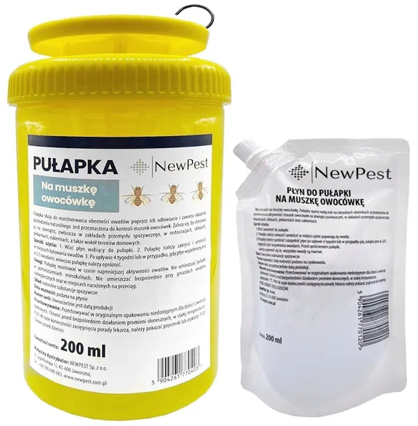 NewPest pułapka na muszkę owocówkę z płynem wabiącym 200 ml