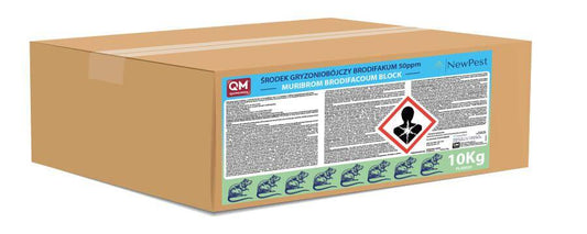 Muribrom brodifacoum 0,005% kostka 20g - 10 kg niebieska