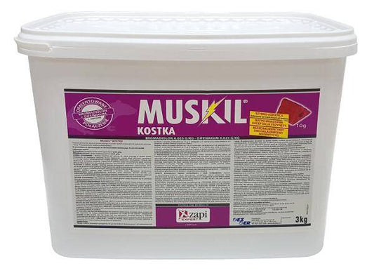 Muskil kostka woskowa 10g - 3kg, bromadiolone 0,0025%, difenacoum 0,0025%
