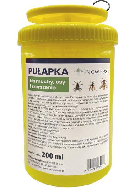 NewPest pułapka na muchy, osy i szerszenie z płynem wabiącym 200 ml
