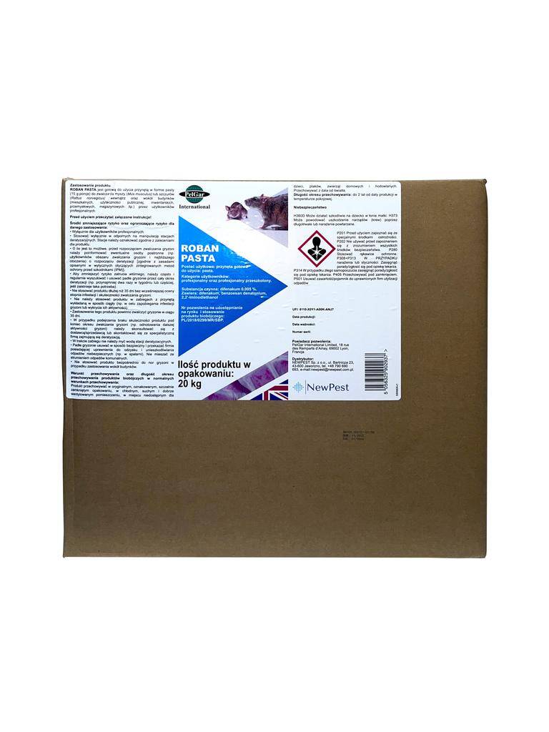 Roban Pasta difenakum 50 PPM 20 kg (niebieska)
