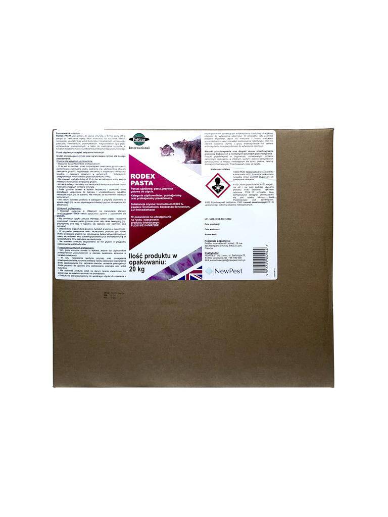 Rodex Pasta bromadiolon 50 PPM 20kg (czerwona)